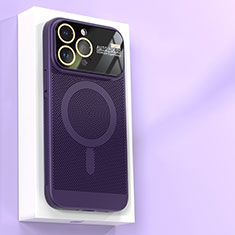 Mesh Hole Hard Rigid Snap On Case Cover with Mag-Safe Magnetic JS1 for Apple iPhone 13 Pro Max Purple