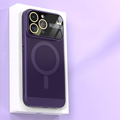 Mesh Hole Hard Rigid Snap On Case Cover with Mag-Safe Magnetic JS1 for Apple iPhone 14 Pro Max Purple