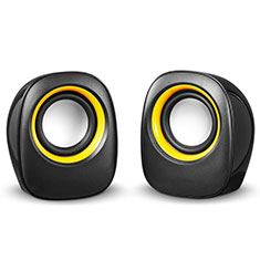 Mini Speaker Wired Portable Stereo Super Bass Loudspeaker S01 for Oppo F17 Black