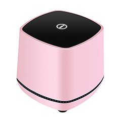 Mini Speaker Wired Portable Stereo Super Bass Loudspeaker W06 for Samsung Galaxy A90 5G Pink