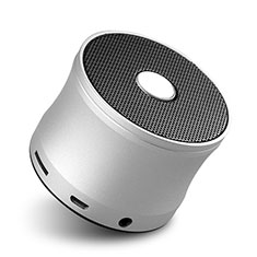 Mini Wireless Bluetooth Speaker Portable Stereo Super Bass Loudspeaker S04 for Oppo Reno6 Pro+ Plus 5G Silver
