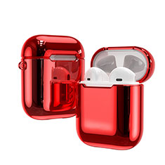 Protective Silicone Case Skin for Apple Airpods Charging Box with Keychain C03 Red