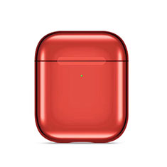Protective Silicone Case Skin for Apple Airpods Charging Box with Keychain C07 Red