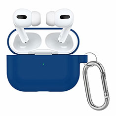 Protective Silicone Case Skin for OnePlus AirPods Pro Charging Box with Keychain Blue
