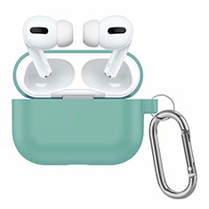 Protective Silicone Case Skin for OnePlus AirPods Pro Charging Box with Keychain Cyan