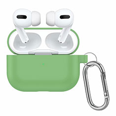 Protective Silicone Case Skin for OnePlus AirPods Pro Charging Box with Keychain Green