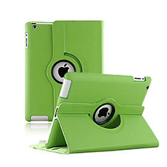 Rotating Stands Flip Leather Case for Apple iPad 2 Green