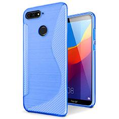 S-Line Transparent Gel Soft Case Cover for Huawei Enjoy 8e Blue