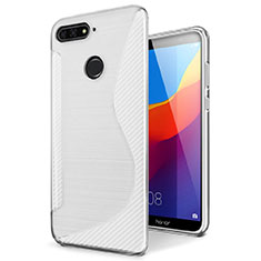 S-Line Transparent Gel Soft Case Cover for Huawei Y6 (2018) White