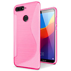 S-Line Transparent Gel Soft Case Cover for Huawei Y6 Prime (2018) Pink