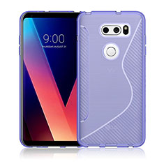 S-Line Transparent Gel Soft Case for LG V30 Purple
