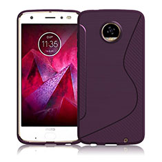 S-Line Transparent Gel Soft Case for Motorola Moto Z Play Purple