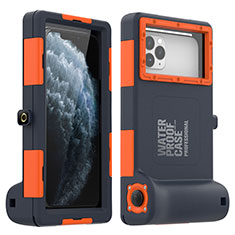 Silicone and Plastic Waterproof Case 360 Degrees Underwater Shell Cover for Apple iPhone 11 Pro Max Orange