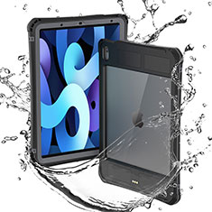 Silicone and Plastic Waterproof Cover Case 360 Degrees Underwater Shell for Apple iPad Air 5 10.9 (2022) Black