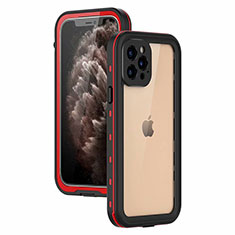 Silicone and Plastic Waterproof Cover Case 360 Degrees Underwater Shell for Apple iPhone 12 Pro Max Red