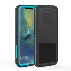 Silicone and Plastic Waterproof Cover Case 360 Degrees Underwater Shell for Huawei Mate 20 Pro Sky Blue