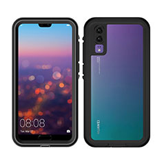 Silicone and Plastic Waterproof Cover Case 360 Degrees Underwater Shell for Huawei P20 Black