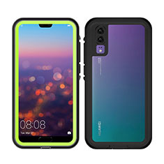 Silicone and Plastic Waterproof Cover Case 360 Degrees Underwater Shell for Huawei P20 Green