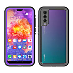 Silicone and Plastic Waterproof Cover Case 360 Degrees Underwater Shell for Huawei P20 Pro Purple