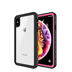 Silicone and Plastic Waterproof Cover Case 360 Degrees Underwater Shell W01 for Apple iPhone Xs Max Rose Gold