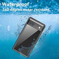 Silicone and Plastic Waterproof Cover Case 360 Degrees Underwater Shell W01 for Google Pixel 6a 5G Black