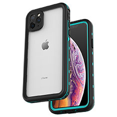 Silicone and Plastic Waterproof Cover Case 360 Degrees Underwater Shell W04 for Apple iPhone 11 Pro Cyan