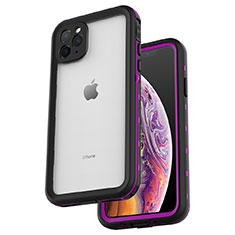 Silicone and Plastic Waterproof Cover Case 360 Degrees Underwater Shell W04 for Apple iPhone 11 Pro Max Purple