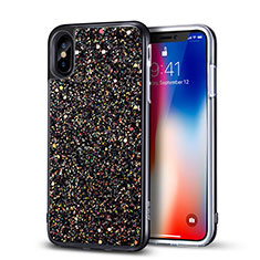 Silicone Candy Rubber Bling Bling Pattern Soft Case for Apple iPhone X Black