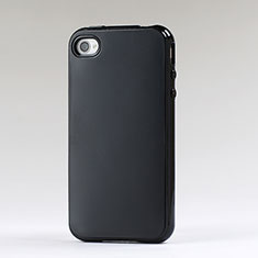 Silicone Candy Rubber Case TPU for Apple iPhone 4 Black