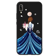 Silicone Candy Rubber Dress Party Girl Soft Case Cover for Huawei P20 Lite Blue