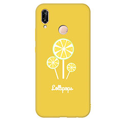 Silicone Candy Rubber Fashionable Pattern Soft Case Cover S01 for Huawei P20 Lite Yellow