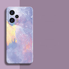 Silicone Candy Rubber Fashionable Pattern Soft Case Cover S01 for Xiaomi Poco F5 5G Purple