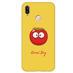 Silicone Candy Rubber Fashionable Pattern Soft Case Cover S02 for Huawei P20 Lite Yellow