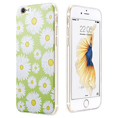 Silicone Candy Rubber Flowers Soft Case for Apple iPhone 6 Green