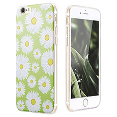 Silicone Candy Rubber Flowers Soft Case for Apple iPhone 6 Plus Green