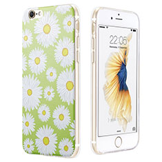 Silicone Candy Rubber Flowers Soft Case for Apple iPhone 6S Green