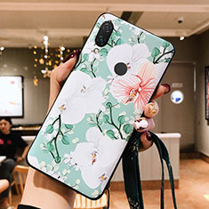 Silicone Candy Rubber Flowers Soft Cover for Huawei P20 Lite Green