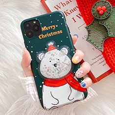 Silicone Candy Rubber Gel Christmas Pattern Soft Case Cover C01 for Apple iPhone 11 Pro Max Green