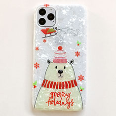 Silicone Candy Rubber Gel Christmas Pattern Soft Case Cover for Apple iPhone 11 Pro Max White