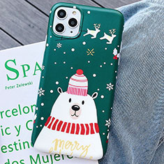 Silicone Candy Rubber Gel Christmas Pattern Soft Case Cover S01 for Apple iPhone 11 Pro Max Green