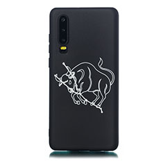 Silicone Candy Rubber Gel Constellation Soft Case Cover S02 for Huawei P30 Black