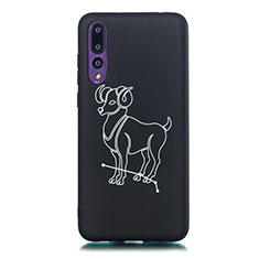 Silicone Candy Rubber Gel Constellation Soft Case Cover S06 for Huawei P20 Pro Black