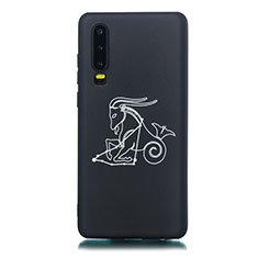 Silicone Candy Rubber Gel Constellation Soft Case Cover S06 for Huawei P30 Black