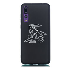 Silicone Candy Rubber Gel Constellation Soft Case Cover S09 for Huawei P20 Pro Black