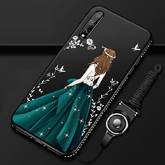 Silicone Candy Rubber Gel Dress Party Girl Soft Case Cover for Huawei Enjoy 10S Green