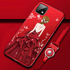 Silicone Candy Rubber Gel Dress Party Girl Soft Case Cover for Huawei Enjoy 20 5G Red