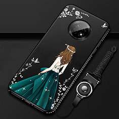 Silicone Candy Rubber Gel Dress Party Girl Soft Case Cover for Huawei Enjoy 20 Plus 5G Green