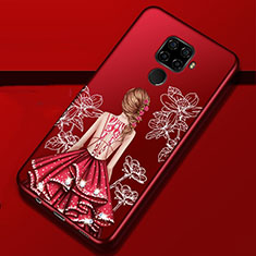 Silicone Candy Rubber Gel Dress Party Girl Soft Case Cover for Huawei Mate 30 Lite Red