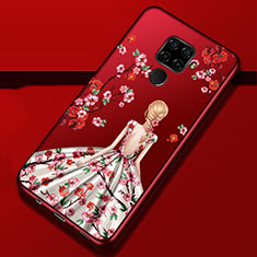 Silicone Candy Rubber Gel Dress Party Girl Soft Case Cover for Huawei Mate 30 Lite Red Wine