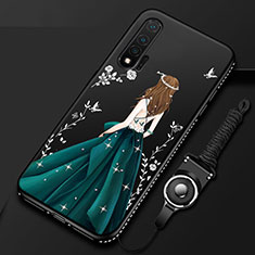 Silicone Candy Rubber Gel Dress Party Girl Soft Case Cover for Huawei Nova 6 Black